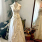 Elegant Prom Dress A Line V-neck Flower Evening Dress Gala Dress    D3024