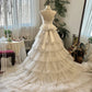 Elegant Sweetheart Lace Tulle Tiered Wedding Dress D3025