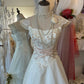 Charming Prom Dress A Line Square Neck Lace Gala Dress Evening Dress    D3026
