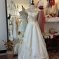 Charming Prom Dress A Line Square Neck Lace Gala Dress Evening Dress    D3026