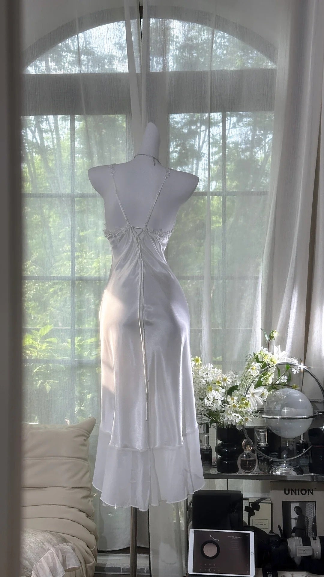 Sexy Prom Dress White Spaghetti Straps Ruffle Cocktail Dress Birthday Party Dress D3031