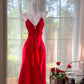 Beauty Prom Dress Red V-neck Pleated Evening Dress Gala Dress Dancing Dress D3033