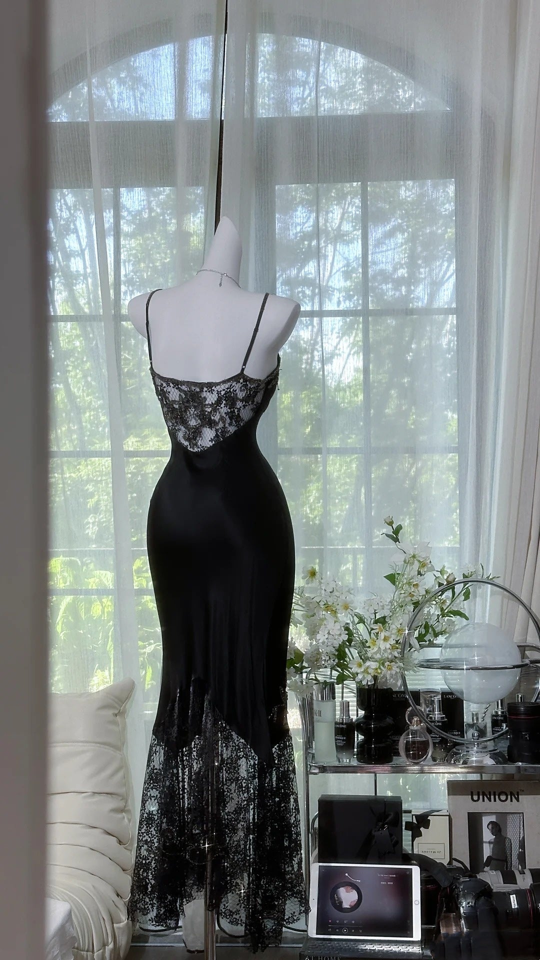 Sexy Prom Dress Black Spaghetti Straps Lace Birthday Party Dress Cocktail Dress D3035