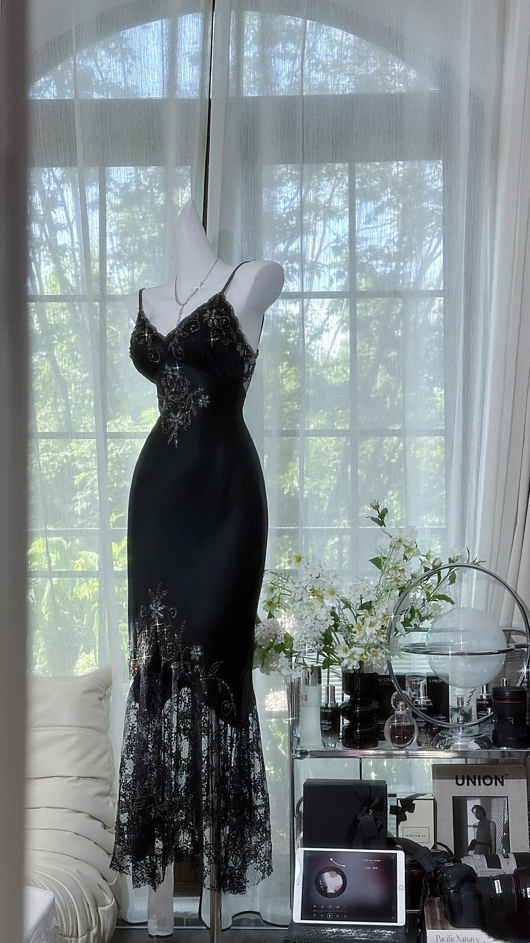 Sexy Prom Dress Black Spaghetti Straps Lace Birthday Party Dress Cocktail Dress D3035
