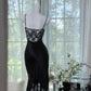 Sexy Prom Dress Black Spaghetti Straps Lace Birthday Party Dress Cocktail Dress D3035
