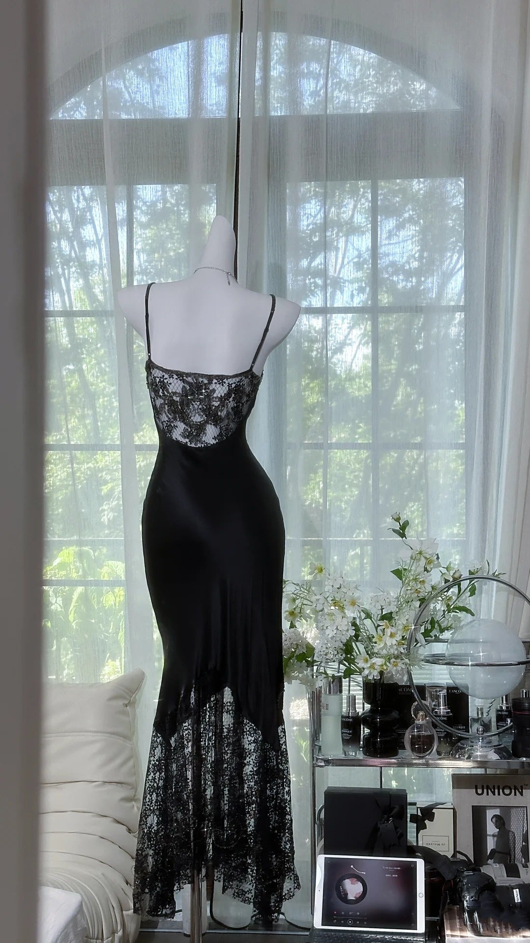Sexy Prom Dress Black Spaghetti Straps Lace Birthday Party Dress Cocktail Dress D3035