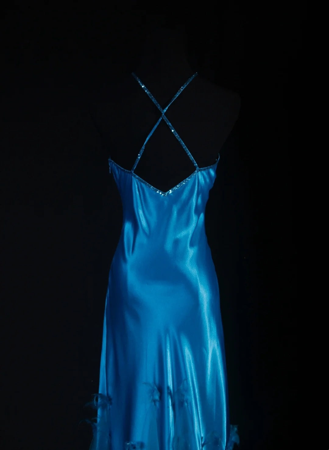Gorgeous Prom Dress Blue V-neck Evening Dresses Birthday Party Dress Cocktail Dress D3036