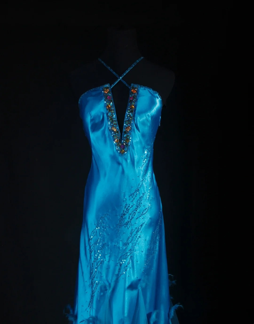 Gorgeous Prom Dress Blue V-neck Evening Dresses Birthday Party Dress Cocktail Dress D3036