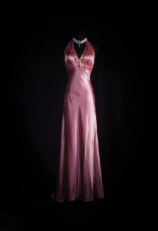 Charming Prom Dress A Line Halter Crystal Evening Dresses Birthday Party Dress Gala Dress D3037