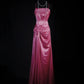 Pretty Prom Dress A Line Spaghetti Straps Pleated Evening Dresses Gala Dress D3038