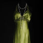 Gorgeous Prom Dress Green A Line Halter Pleated Evening Dresses Gala Dress D3039