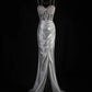 Elegant Prom Dress Spaghetti Straps Slit Pleated Mermaid Evening Dresses Gala Dress D3040