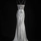Elegant Prom Dress Spaghetti Straps Slit Pleated Mermaid Evening Dresses Gala Dress D3040