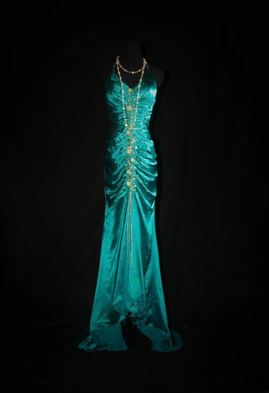 Gorgeous Prom Dress Halter Pleated Evening Dresses Gala Dress D3041