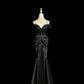 Stunning Prom Dress Black Off Shoulder Pleated Mermaid Evening Dresses Gala Dress D3042