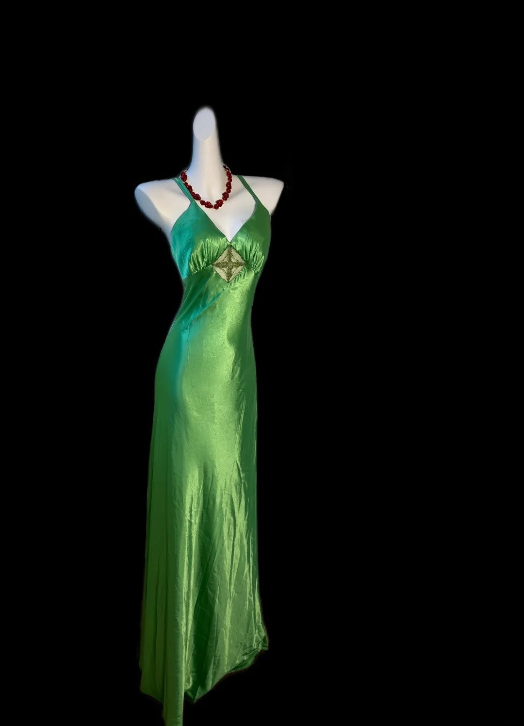 Charming Prom Dress Green V-neck Evening Dresses Gala Dress D3043