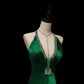 Elegant Prom Dress Dark Green Spaghetti Straps Mermaid Evening Dresses Gala Dress D3046