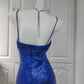 Shiny Prom Dress Spaghetti Straps Sequins Evening Dresses Gala Dress Party Dress D3048
