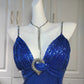 Shiny Prom Dress Spaghetti Straps Sequins Evening Dresses Gala Dress Party Dress D3048