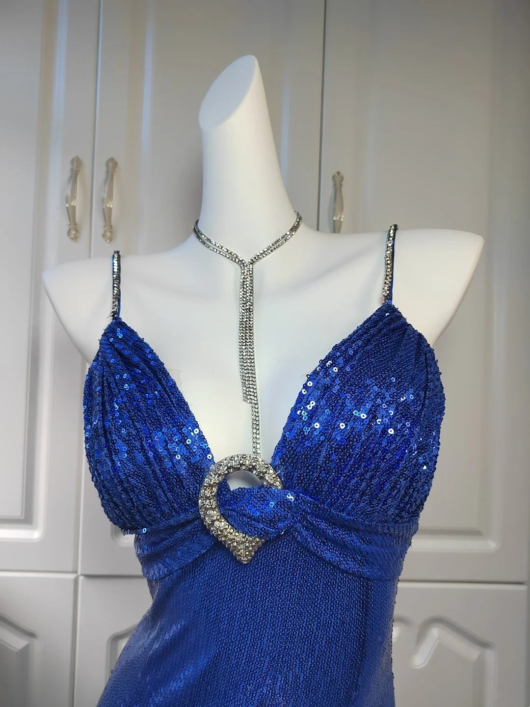 Shiny Prom Dress Spaghetti Straps Sequins Evening Dresses Gala Dress Party Dress D3048