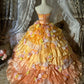Beauty Prom Dress Strapless Flower Tiered Ball Gown Evening Dress Sweet 16 Dress    D3052
