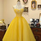 Sweet Prom Dress Yellow Sweetheart Evening Dress Birthday Party Dress Quinceanera Dress      D3056