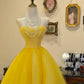 Sweet Prom Dress Yellow Sweetheart Evening Dress Birthday Party Dress Quinceanera Dress      D3056