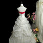 Charming Prom Dress Strapless Flower Pleated Evening Dress Gala Dress     D3066