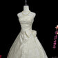 Elegant Strapless Embroidered Tiered Wedding Dress D3068