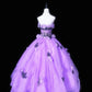 Stunning Prom Dress Purple Strapless Evening Dress Sweet 16 Dress Ball Gown    D3069