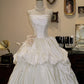Elegant Strapless Pleated Flower Wedding Dress D3076