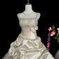 Elegant Square Neck Pleated Beading Tiered Wedding Dress D3078