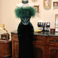 Charming Prom Dress Dark Green Strapless Crystal Pleated Evening Dress Gala Dress   D3080