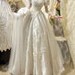 Gorgeous V-neck Long Sleeve Wedding Dress D3089