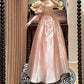 Sweet Prom Dress Light Pink V-neck Pearl Birthday Party Dress Evening Dress Dancing Dress D3090