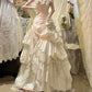 Charming Prom Dress Strapless Pleated Tiered Birthday Party Dress Evening Dress  D3091