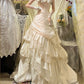 Charming Prom Dress Strapless Pleated Tiered Birthday Party Dress Evening Dress  D3091