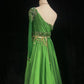 Gorgeous Prom Dress Green A Line One Shoulder Birthday Party Dress Evening Dress   D3092