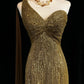 Shiny Prom Dress Gold One Shoulder Gala Dress Evening Dress    D3093