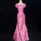 Charmante robe de bal à col carré et plissée, robe de soirée, robe de gala, robe d'anniversaire, D3096