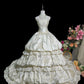 Vintage Strapless Pleated Tiered Wedding Dress  D3098