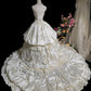 Vintage Strapless Pleated Tiered Wedding Dress  D3098