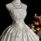 Vintage Strapless Pleated Tiered Wedding Dress  D3098