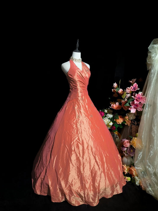 Stunning Prom Dress Halter Pleated Evening Dress Ball Gown Gala Dress     D3101