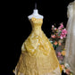 Süßes Ballkleid Spaghettiträger Plissee Ballkleid Abendkleid Quinceanera Kleid D3103