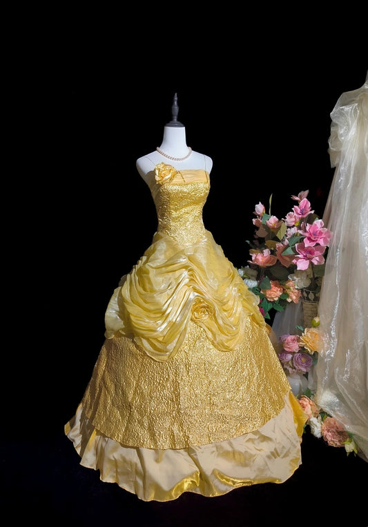 Sweet Prom Dress Spaghetti Straps Pleated Ball Gown Evening Dress Quinceanera Dress     D3103
