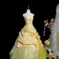 Sweet Prom Dress Yellow Spaghetti Straps Pleated Tulle Evening Dress Quinceanera Dress Ball Gown  D3105