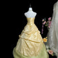 Sweet Prom Dress Yellow Spaghetti Straps Pleated Tulle Evening Dress Quinceanera Dress Ball Gown  D3105