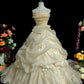 Süßes Ballkleid Gelb Spaghettiträger Plissee Tüll Abendkleid Quinceanera Kleid Ballkleid D3106