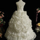 Elegant Strapless Ruffle Tiered Wedding Dress   D3107